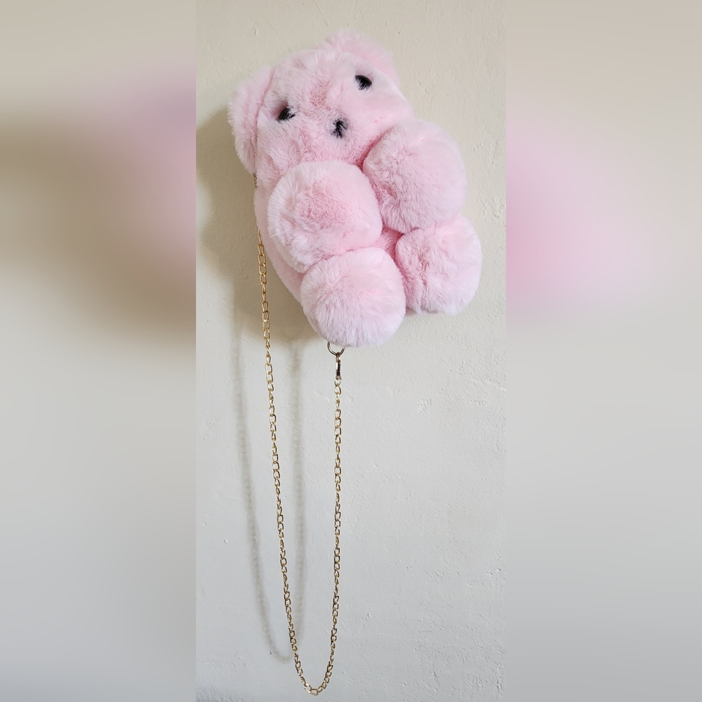 Cute Pink Plush Bear Bag - Picture 2 of 12